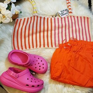 Croc's Women's 10 Pink Classic Crush Bae Platform Clog Slides Slip On  NWT